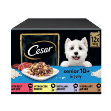 CESAR Senior 10+ Deliciously Fresh Wet Dog Food Pouches Aged Dogs, Mixed Selecti