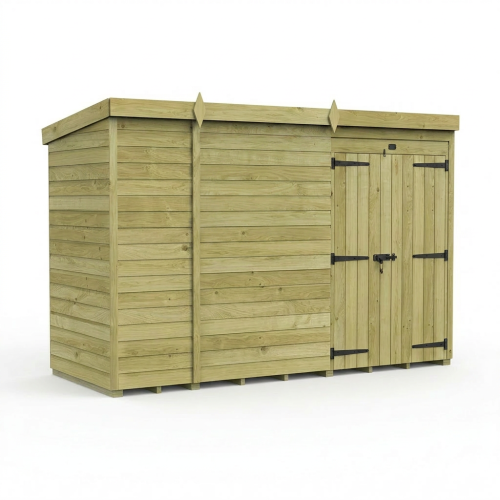 11 x 4 Pent Shed Tanalised (Double Door, No Windows) 1