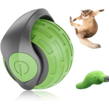 Interactief kattenspeeltje met verwisselbare staart, USB-oplaadbare gestreepte plastic bal, willekeurige beweging - Groen