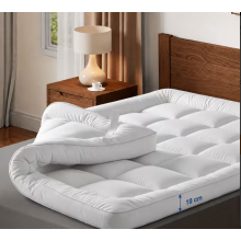 Mattress Topper, 10cm/4Inch Microfiber, Plush Soft Surface, Four-Corner Elastic Straps for Secure Fit, Anti-Shift Fits SINGLE: 90cm X 190cm approx