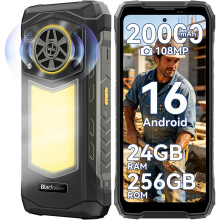 (6GB 256GB, Black) Blackview ROCK 5 Rugged Smartphone, 24(6+18)GB 256GB, 20000mAh, 6.78" FHD