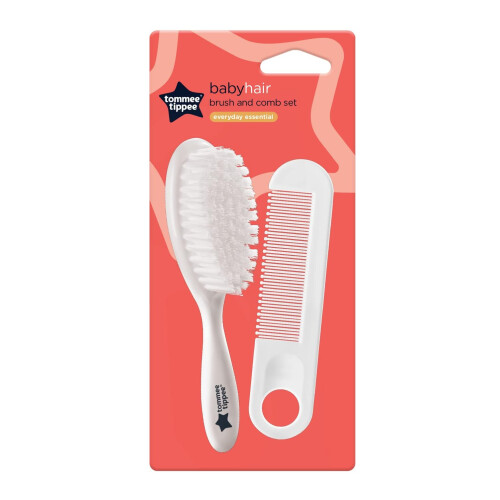 Tommee Tippee Tommee Tippee Essential Basics Brush and Comb Set, White, 2 Count (Pack of 1) 1