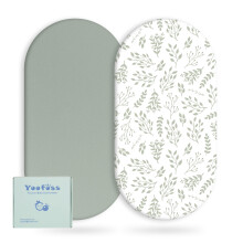 Yoofoss Moses Basket Sheets 41 x 84 cm, Pram Sheet Fitted Soft & Breathable for
