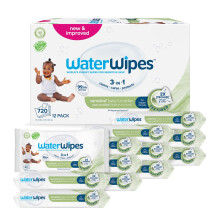 WaterWipes Sensitive+ Baby & Toddler Wipes, 720 Count (12 Packs), 3-In-1 Cleans,