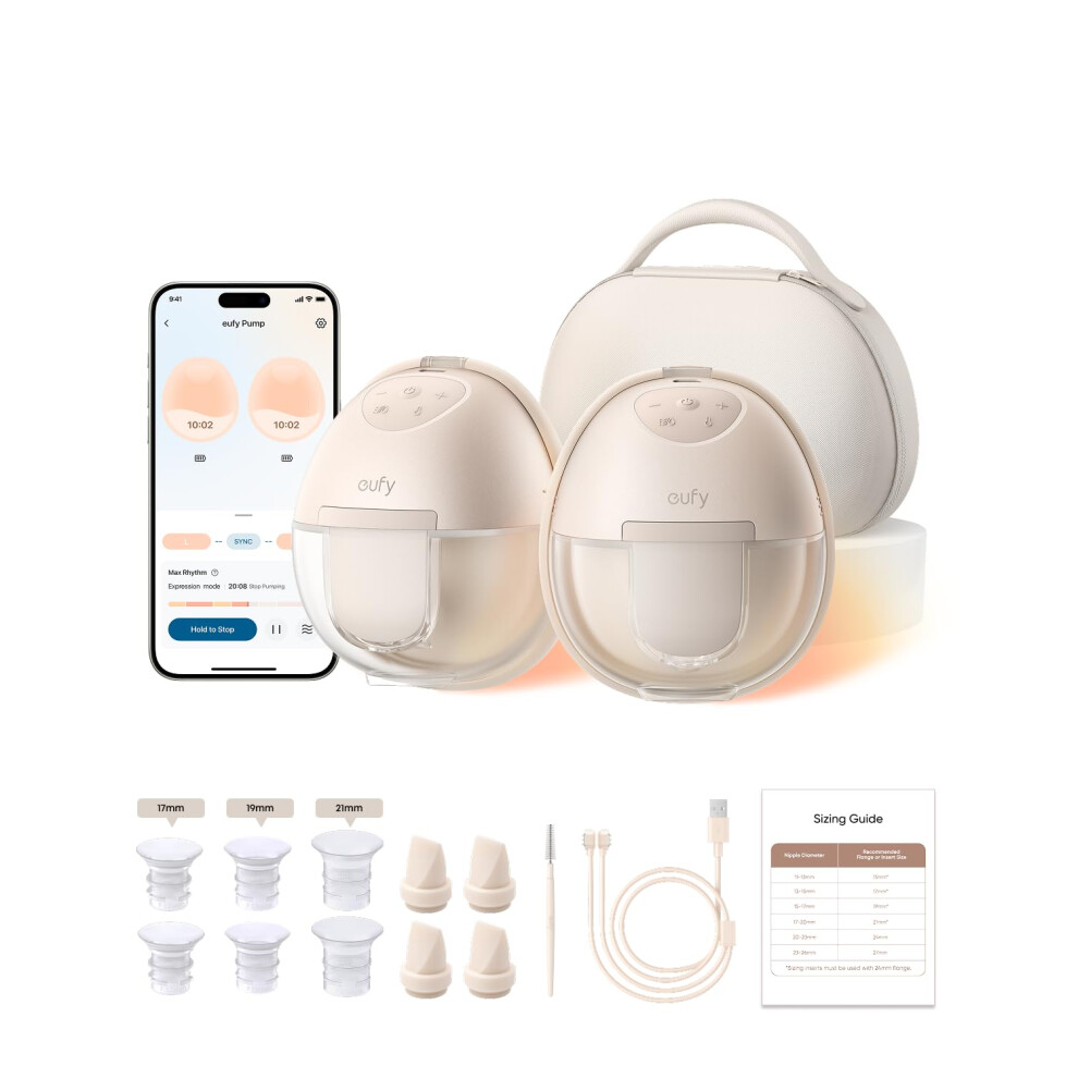 eufy S1 Pro Wearable Heated Electric Breast Pump with Charging Case medium - Image 5