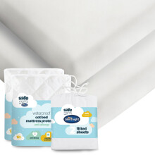 Silentnight Safe Nights Cot Bed Waterproof Mattress Protector & Fitted Sheet - K