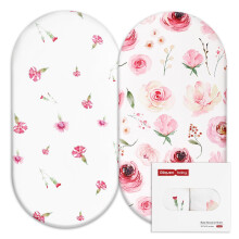GLLQUEN BABY 2 Pack Moses Basket Fitted Sheets, Newborn Pram Sheets Fitted, 100%