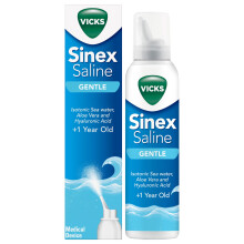 Vicks Sinex Gentle Saline Nasal Spray, 120ml - 3-in-1 Action: Cleans, Removes Mu