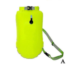 (Green) Air Dry Bag Open Water Swimming Buoy Inflatable Swim Buoy Device Tow Float