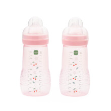 MAM Easy Active Bottles | 2 Pack (2 x 270ml) | Medium Flow MAM Teats Size 2 | Ba