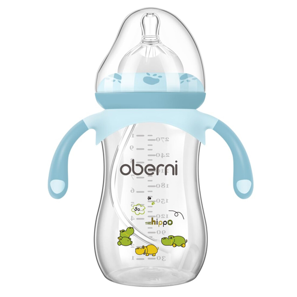 Oberni Weighted Baby Bottles With Size 4 Fast Flow Breast-Like Teat For 12 Month