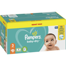 Pampers - Baby-Dry Diapers Size 3, for Babies 6-10 kg - 104 Pieces