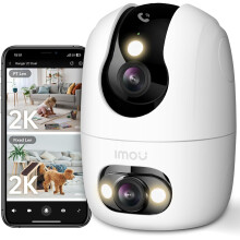 Imou Dual-Lens Indoor Camera 2.4/5GHz Wi-Fi, 2K Baby Monitor, Dog Pet Camera, 36