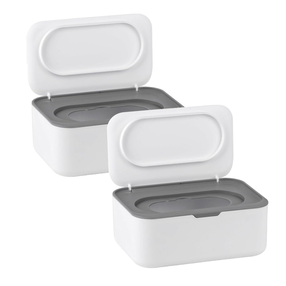 Xxinxrong 2Pcs Wet Wipes Dispenser, Wet Wipes Container Box Refillable, Wet Wipe