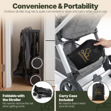 Orzbow Mosquito Net for Pram, Universal Pram Net Cover w/Zippers, Sturdy Pram Mo