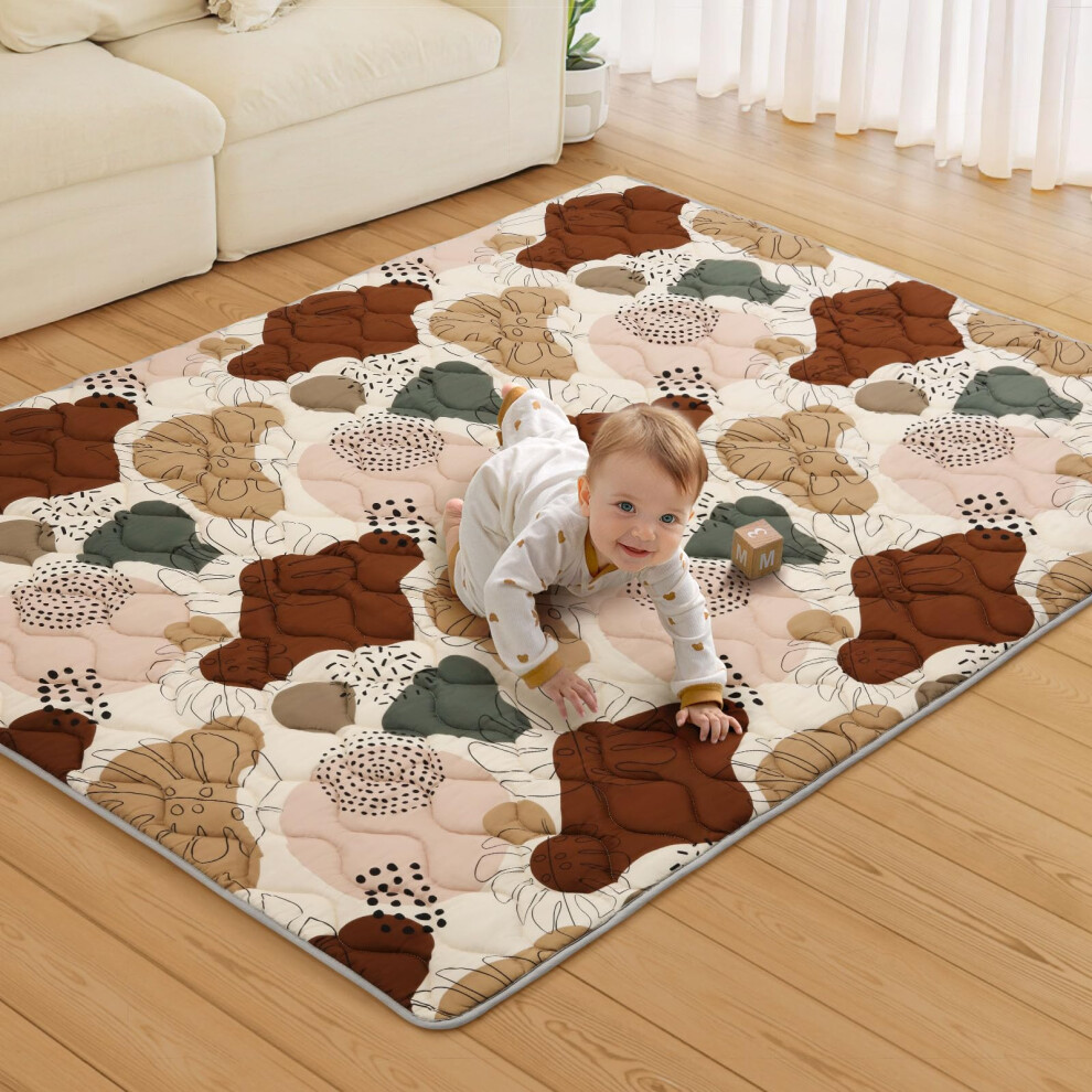 Blissful Diary Baby Play Mats For Floor, 180X150cm(71X59 Inch) Extra Thicker & Large Soft Cushioning Foam Playmats For Babies And Toddlers, Foldable W