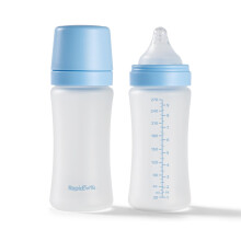 Nuby Pack of 2 RapidBottle Anti-Colic Glass Feeding Bottles - Rapid Bottle with