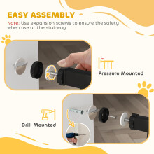 PawHut Dog Gate Stair Gate Pressure Fit Pets Barrier Auto Close for Do