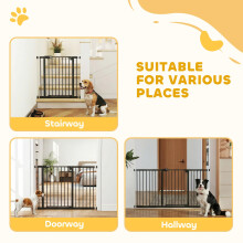 PawHut Dog Gate Stair Gate Pressure Fit Pets Barrier Auto Close for Doorway Hall