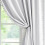 Greyish White Pom Pom Blackout Drapes,Ring Top Eyelet,72",Panels 1
