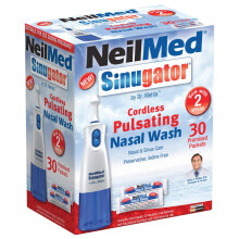 NeilMed Sinugator Cordless Pulsating Nasal Wash, 30 Count (Pack of 1)