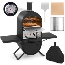 Pizzaofen Outdoor Pizzaofen mit Seitenablagen Grillrost aus Edelstahl Pizzaschaufel für Garten