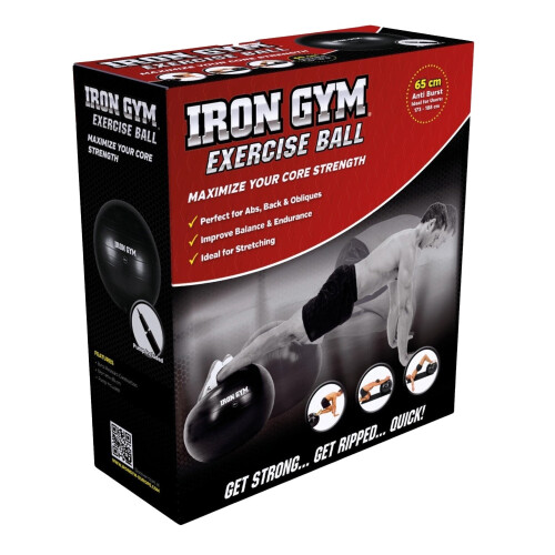 Iron Gym - Ballon d'exercice 65 cm Incl. Pompe