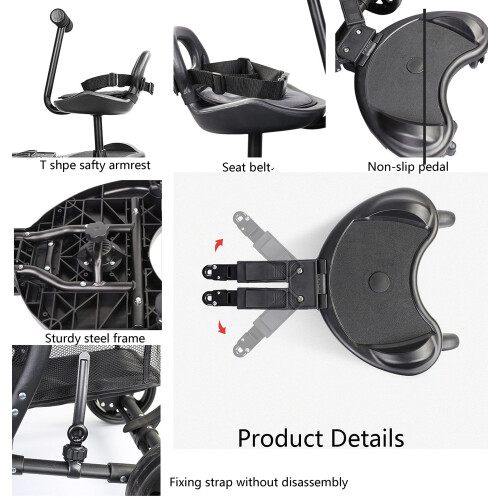 Buggy Board with seat, Standing Board, Toddlers Stroller Board Kiddy Board Stabl 2