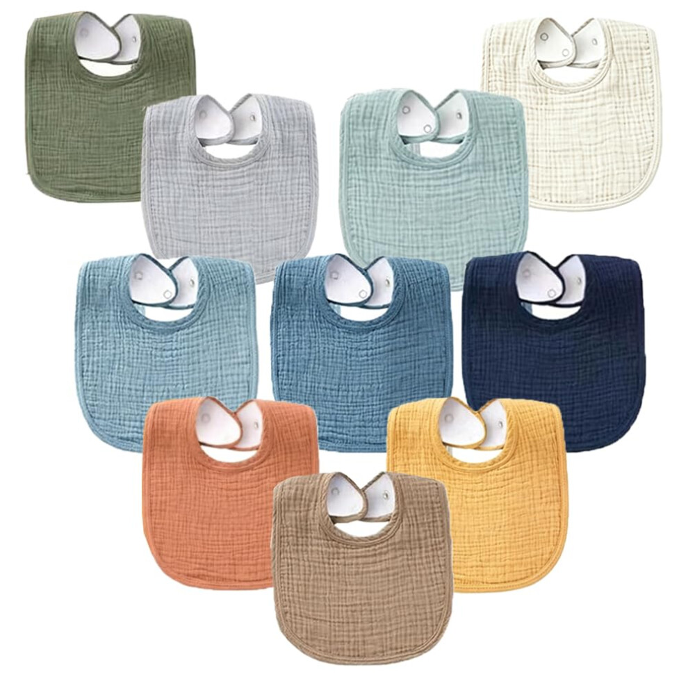 Oaygat Baby Bibs 10 Packs Waterproof Absorbent Bandana Drool Bib Boys Girls Soft