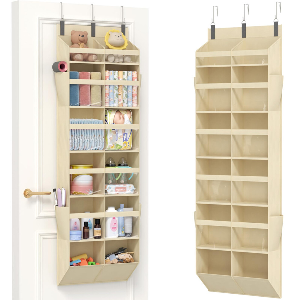 Lifewit Over The Door Storage, Clear Hanging Organiser With 4 Side Pockets, Anti