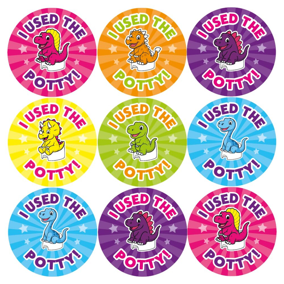 Myclassroom 144 Cute Dinosaur Potty Training Reward Stickers For Children, Nurseries & Paren
