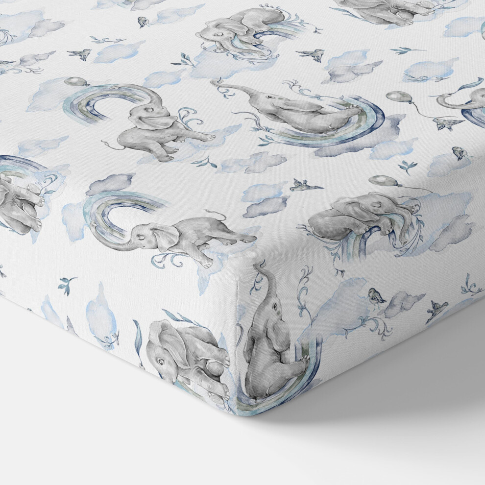 Baby Comfort Nursery 100% Cotton Fitted Sheet To Fit 90X55 Cm Bedside Crib (Blue