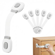 BillyBath Premium Baby Cabinet Lock, Pack of 6 Child Safety for Cupboard, Drawers, Refrigerator, Toilet Seat with Strong Adhesive, No Drilling Requir