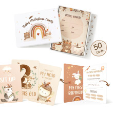 50 Baby Milestone Cards – Unisex Baby Memory Cards in Gift Box – Ideal for Baby