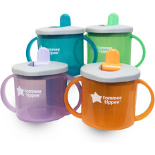 Tommee Tippee First Essential Cups 4 Pack Assorted Colors, Torquoise, Purple, Gr