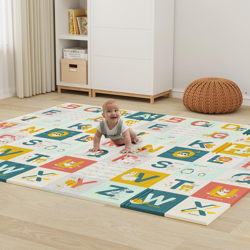 Dripex Baby Play Mat, 1971771Cm Large Foam Crawling Playmat, Foldable Reversib