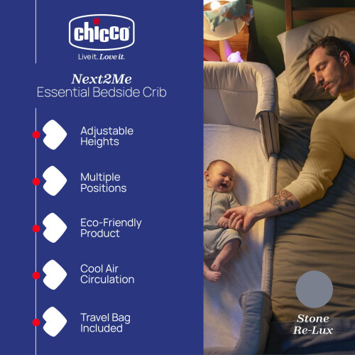 Chicco Next2Me Essential Infant Cosleeping Crib, Sustainable, Compatible with Di 1