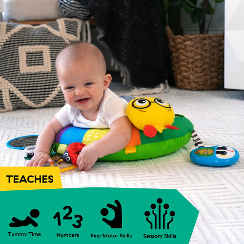baby einstein Baby Einstein Cal-a-Pillow Tummy Time Activity Pillow, Multisensory, Cal the Cat 1