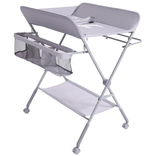 KARAOK Foldable Changing Table with Wheels | Baby Changing Station with 4-Level