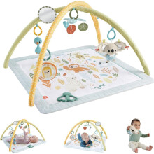 Fisher-Price Baby Playmat Simply Senses Newborn Gym with Mobile & Sensory Activi