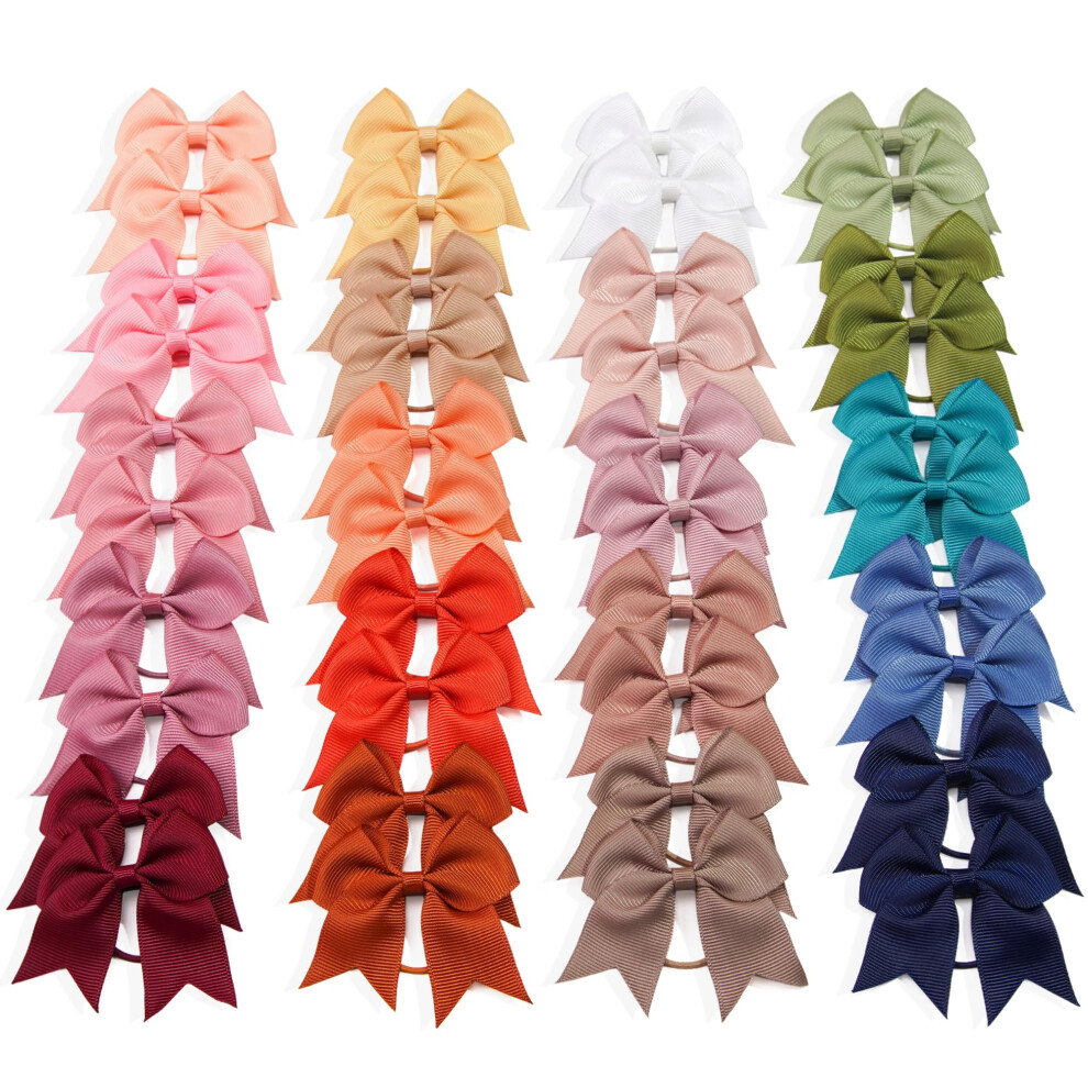 Joyoyo 40 Pcs Toddler Girls Hair Ties And Bows Hair Bobbles - Bow Hair Bands 2.5