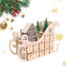 Adventskalender – Holz – 2024 – 24 Schubladen – Weihnachtsdekoration – Countdown