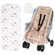 AOGOE Baby Pushchair Seat Liner, Reversible Pram Liner with Bibs, Universal 100%