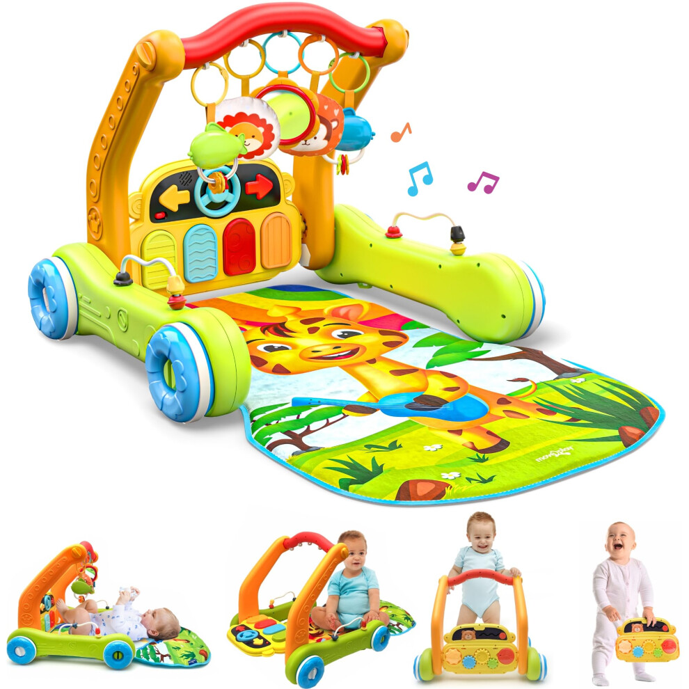 Move2play , 4-In-1 Baby Play Mat & Activity Center Gym | Walker | Infant Toy For