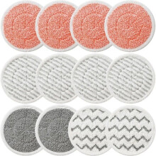 Packung mit 12 Ersatzpads für Dampfmopps, All-in-One-Dampf- und Scheuermopppads, Ersatzteilmodell