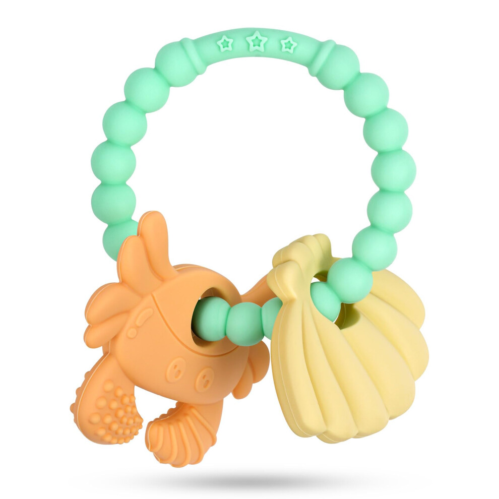 Vicloon Baby Teething Toy - Silicone Crab Teether, Easy To Hold And Clean, Teeth