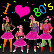 80er-Jahre-Kostümaccessoire für Damen, 80er-Jahre-Disco-Outfit, Neon-Partykleidung, fluoreszierendes rotes Tutu