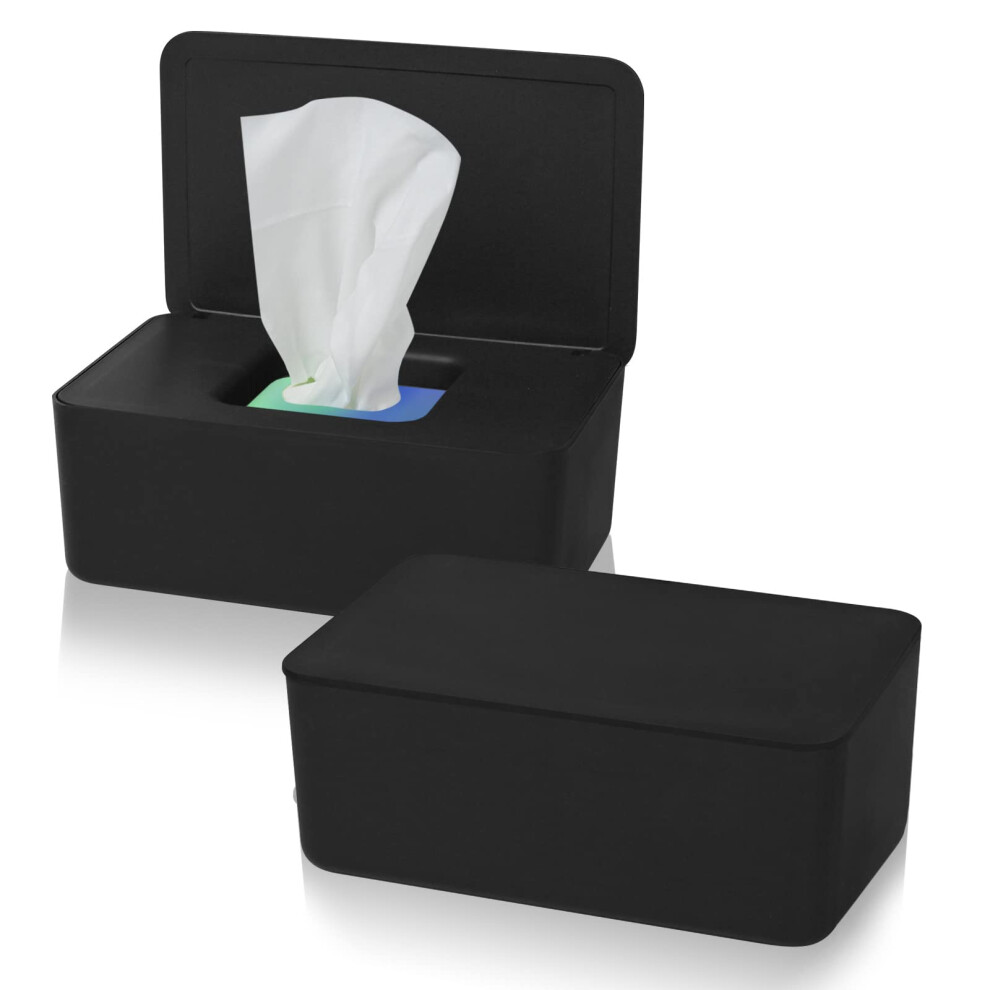 Yicaam 2 Pcs Wet Wipes Dispenser Box, Wet Wipes Storage Box With Lid Tissue Box Holder