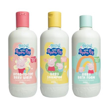 Peppa Pig Bathtime Fun Bundle - 350mlx3 - Coconut & Grape Baby Wash, Peach & Oat
