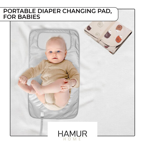HAMUR HOME Premium Foldable Changing Mat Waterproof 40 x 70cm Reusable